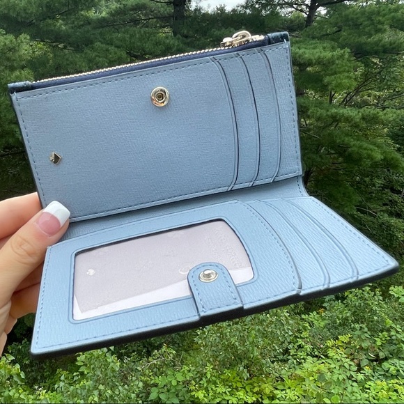 Kate Spade spencer metallic Slim bifold wallet - Picture 2 of 7